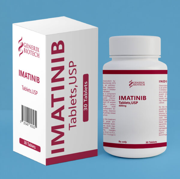 Imatinib<span style="font-size:13px;"> 400mg, 600mg</span><br>(generic for Gleevec)